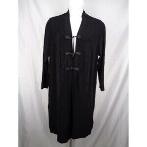 Chicos Travelers Black Travel Knit Empress Jacket Duster Size 3 (16/18) XL New